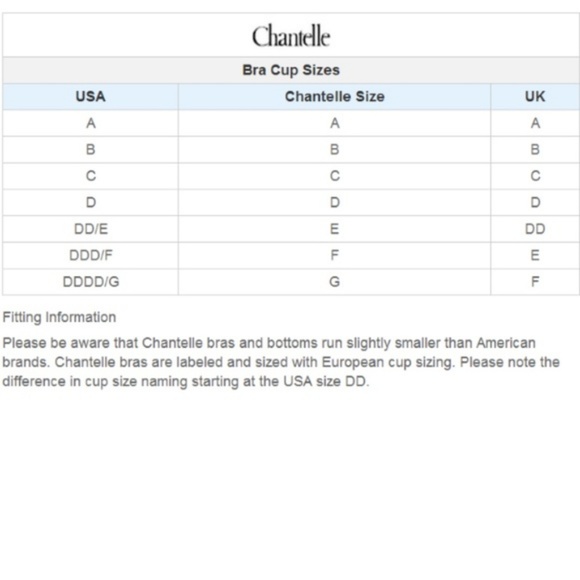 Chantelle size guide Outlet
